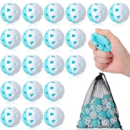 VioraWhite 48 Pack Mini Practice Baseballs 1. 65 Inch Small Baseball Training Lightweight Hollow with a Drawstring Bag for Hitting, Batting Training Use