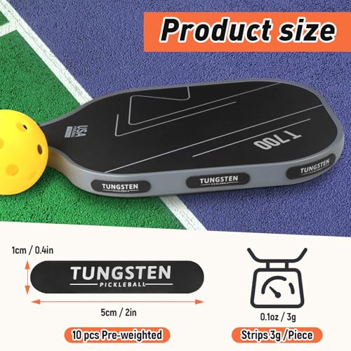Weighted Tungsten Tape for Pickleball Paddles - Premium Quality Lead Tape Alternative for Pickleball Paddles - Weighted 3g Adhesive Non-Toxic Tungsten Straps, Precise One-Step Installation