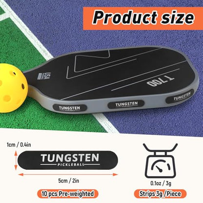 Weighted Tungsten Tape for Pickleball Paddles - Premium Quality Lead Tape Alternative for Pickleball Paddles - Weighted 3g Adhesive Non-Toxic Tungsten Straps, Precise One-Step Installation