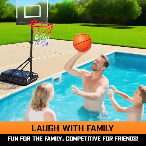 Kids Portable Basketball Hoop, Adjustable Height 38-75in/3.2-6.2FT Tall Toddler Basketball Toy, Fillable Base, Indoor Outdoor Backyard Pool Sport Game Gift for Boy Girl Ages 3 4 5 6 7 8 Years Old - style: SET1