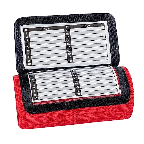 Quarterback Play Wristband - 3 Playsheet Compartments - Perfect for Flag and Tackle Football-2 Inserts Included-Youth,Single - color: Red