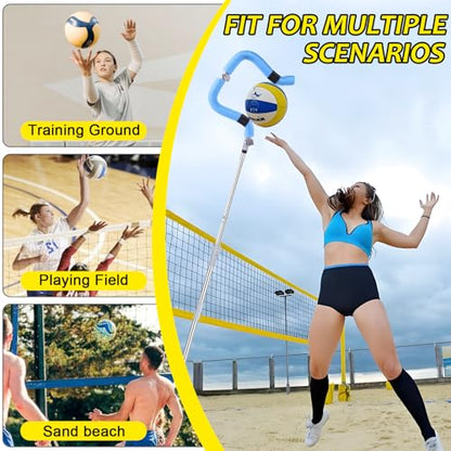 Cagaloi Volleyball Training System, Retractable Height 63-78 Inch, Spike Trainer with Hook - Lightweight for Serving, Spiking & Jump Practice, Real Ball Feel for All Skill Levels - （No Ball Included）