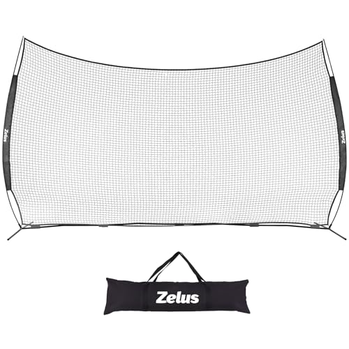 12x9ft / 16x10ft Barricade Backstop Net, Ball Sports Barrier, Practice Net for Baseball, Softball, Lacrosse, Soccer, Basketball and More - style: 16x10 ft - Black