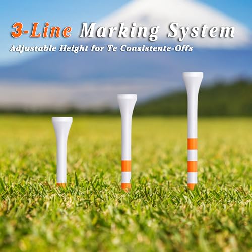 Professional 3-1/4” Golf Tees Reduces Friction & Side Spin - Choose 72 Pack,150 Pack or 200 Pack - color: 4 Pack｜72 Golf Tees 3-1/4"