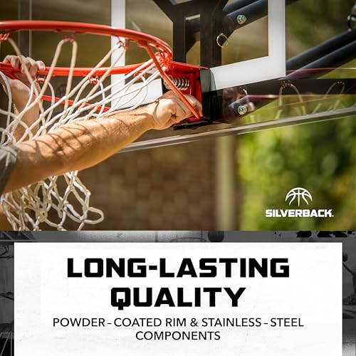 Silverback Standard Breakaway Rim with Nylon Net Compatible with Silverback and Goaliath Portable Basketball Hoops