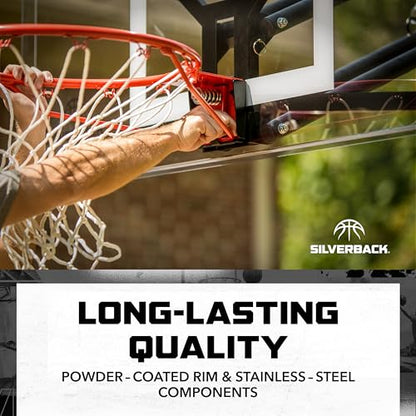 Silverback Standard Breakaway Rim with Nylon Net Compatible with Silverback and Goaliath Portable Basketball Hoops