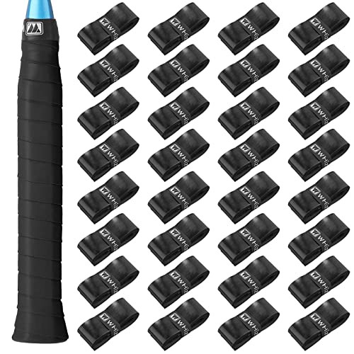 Jerify 24 Pieces Tennis Racket Grip Tape, Precut Tennis Overgrips Tape Badminton Racket Grips with Velvety Comfort for Anti Slip and Absorbent Grip - color: Black