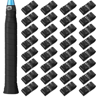 Jerify 24 Pieces Tennis Racket Grip Tape, Precut Tennis Overgrips Tape Badminton Racket Grips with Velvety Comfort for Anti Slip and Absorbent Grip - color: Black