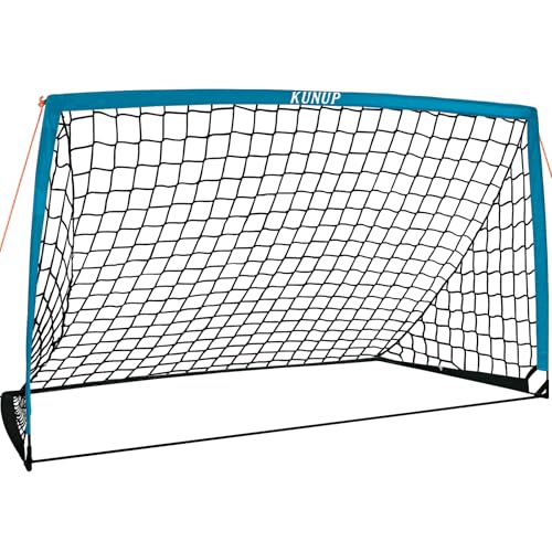 5×3 6x4 9x5 FT Portable Kids Soccer Goal for Backyard, Foldable Soccer Practice Net with Carrying Bag for Toddler Youth Adult Pop Up Soccer Training Equipment Indoor and Outdoor Sports Game - color: Blue, style: 9x5FT