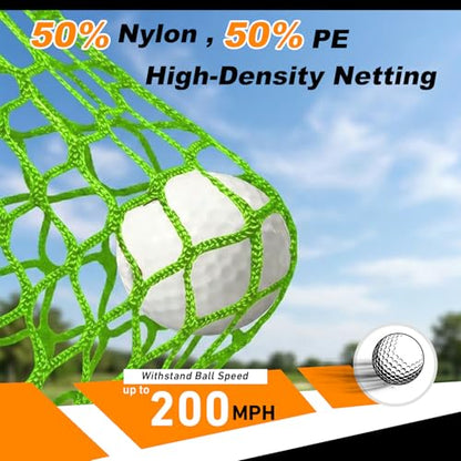 Gagalileo Golf Net for Hitting Cage - High Impact Replacement Practice Netting Easy Assemble Durable Nylon PE Blend for Backyard Indoor Garage Driving Chipping Training 10x10ft to 10x40ft