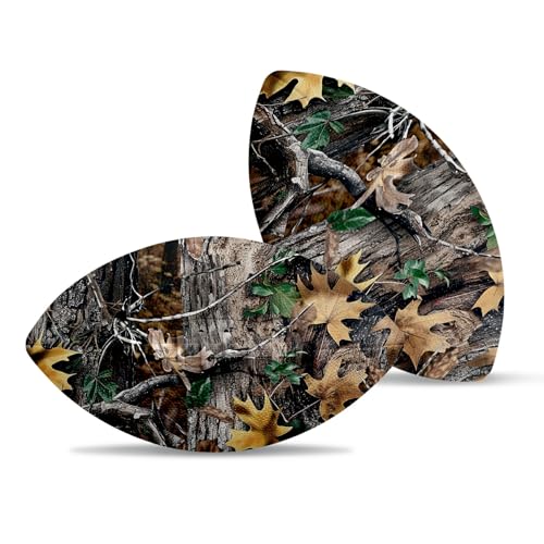 American Football, Official Size 11.9 x 7.3 Inch, Premium Composite Leather High-Grip Ball with Pro-Style Lacing, Unique Prints for Training, Games & Gifts - color: Camo Leaf