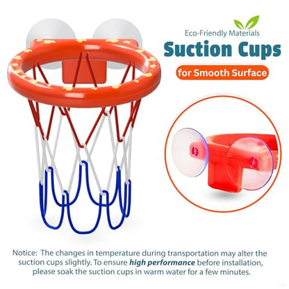 Bath Toys – Bathtub Basketball Hoop for Toddler | Bath Toys for Kids with 4 Mold-Free Balls and Strong Suction Cups Basketball Hoop | Toddler Shower Toys and Fun Bathtub Toys for Boys and Girls