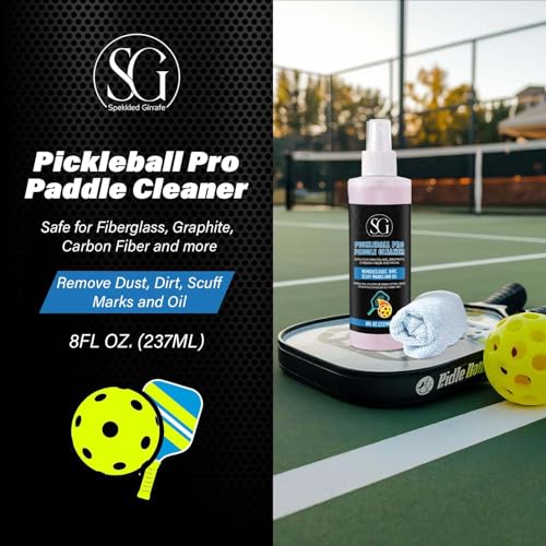 Pickleball Paddle Cleaner Spray - Removes Dirt, Ball Residue, Scuff Marks- EPA Safer Ingredients, Pickleball Accessories, Pickleball Gifts, Presidents Day Deals - 8 FL Oz