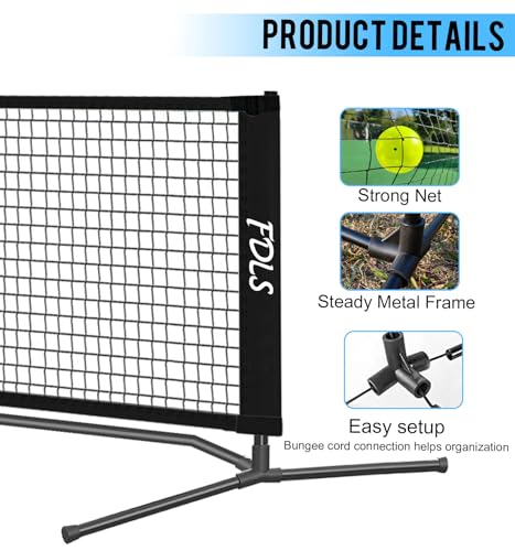 FDLS Portable Small Pickleball Net for Driveway Backyard,with Carry Bag for Indoor Outdoor, for All Levels, Easy Set up