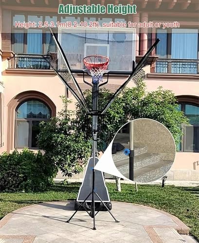 Basketball Shooting Machine Upright Foldable Return System - Portable Hoop Attachment, Adjustable Height, Easy to Carry - Perfect for Practice