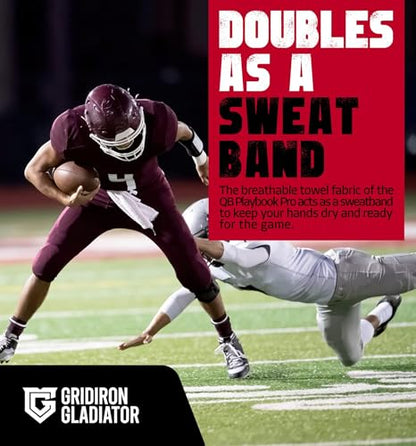 Gridiron Gladiator Wrist Playbook - Play Wristbands for Youth & Adults - Wrist Coach Arm Bands - QB Wristband - Softball Wristbands for Signs - size: Adult