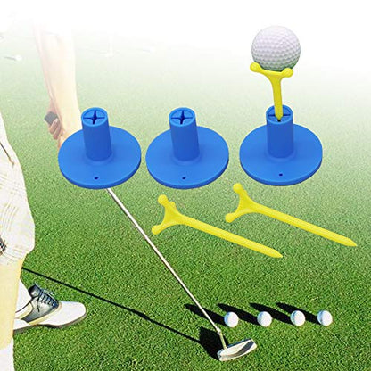 Golf Rubber Tee Holder Set for Golf Driving Range Tee Practice Tool Pack of 3 - color: Blue