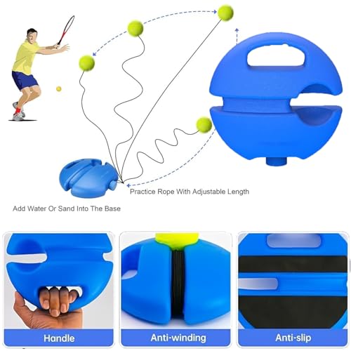 Tennis Practice Rebounder, Tennis Trainer Ball with String Set, Solo Tennis Trainer Rebound Ball with Weighted Base for Beginners, for Wall Drills & Parks Or Backyard Training - color: Mix-2pcs