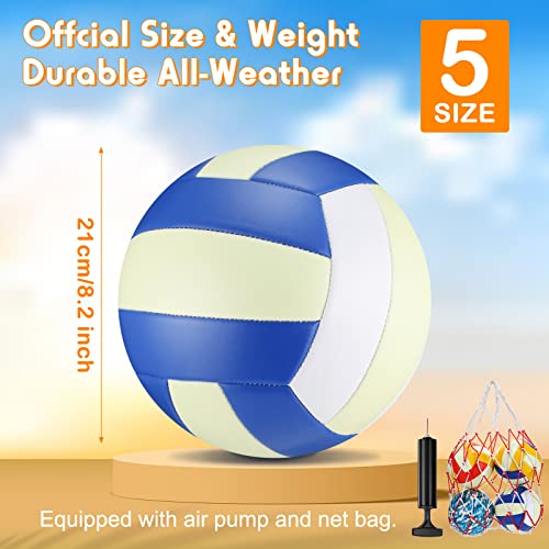 Libima 3 Pcs Glow in The Dark Volleyball with Pump Mesh Bag, Light up Luminous Volleyball Graduation Gift for Teen Adult Official Size 5 Indoor Outdoor Practice Holiday Summer Party Beach Sport Supply