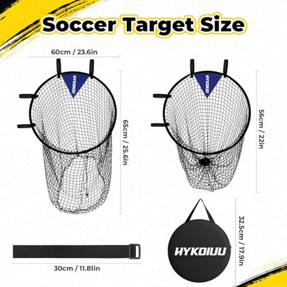 Top Bins Soccer Goal Target(2Pcs) 23.6in Soccer Target Net for Volley, Passing, Shooting Accuracy Practice Soccer Training Equipment with Carry Case