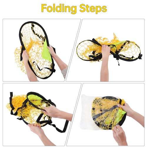 Soccer Target Net and Disc Set with Drawstring Backpack– 20” Goal Target Net (2 PCS) + 7" ABS Target Disc – Adjustable Straps, Clear Visibility for Shooting Accuracy for Solo Drills, Team Training