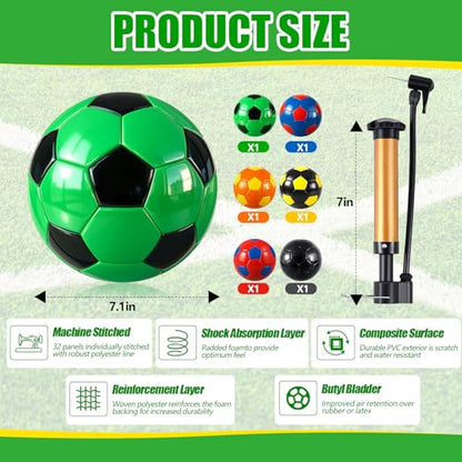 Realspring 6 Pcs Soccer Balls Bulk Official Size 3 4 5 with Pump Needle Storage Bag Soccer Balls for Youth Outdoor Training Practice Game Sport Gift Back to School