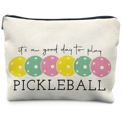 Pickleball Gifts for Women, Pickleball Makeup Bag Cosmetic Pouch, Pickleball Accessories Women - color: Colorful Pickleball