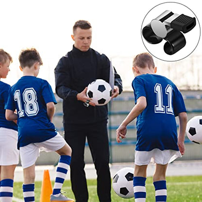 Kathfly 2 Pieces Finger Grip Whistle Official Hockey Referee Whistle Football Soccer Hand Held Whistle Metallic Loud Sports Whistle with Rubber Sleeve for Coaches Polices Referees