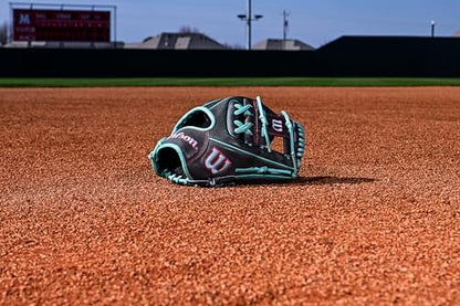 Wilson Summer 2025 A2000® Baseball Gloves - color: Charcoal/Seafoam/Red, size: Infield - 11.75"