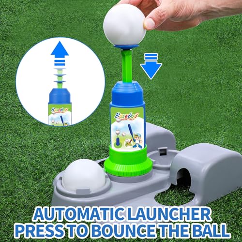 T Ball Set for Kids 3-5 5-8, Toddler Baseball Tee Ball Set for Boys Tball Set with 6 Balls, Batting Tee, Baseball Bat, Pitching Machine, Glove T Ball Stand Stocking Stuffers for Kids