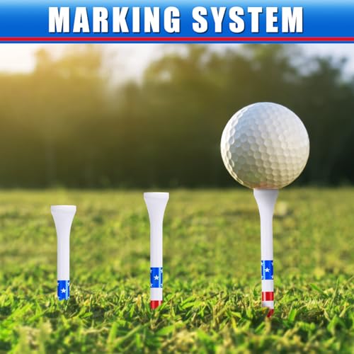 Premium Golf Tees Choose Between 200 Count or 120 Count, Professional Marking System Golf Tees 3-1/4 Inch, Reduce Friction Side Spin More Stable Golf Tees - color: 100 Pack Wood Tees - USA
