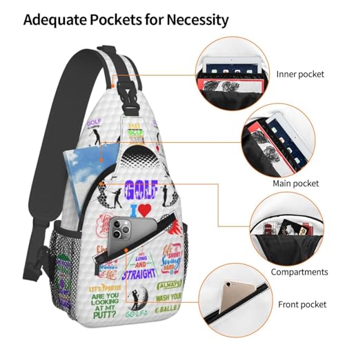 Golf Sling Backpack Sling Bag Crossbody Shoulder Bag Sport Purse Golf Chest Bag For Men Women - color: Golf
