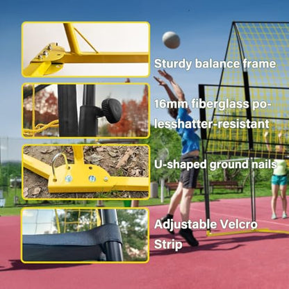 Volleyball Training Net Equipment System，Volleyball Practice Net of Adjustable Height, Good Stability, Easy Assembly & Storage, Indoor and Outdoor Use