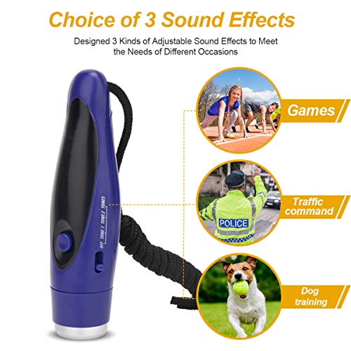 Electronic Whistle, Battery Operated Whistle Adjustable 3 Different Loud Whistle Sounds with Lanyard Handheld Electronic Whistles for Referees Volleyball Coaches Teacher, Soccer Sports Whistle - color: blue