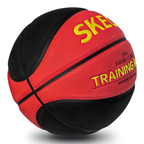 SKEO Weighted Basketball, 2.2/3/3.3LBS 28.5"/29.5" Trainer Heavy Basketballs Made of Composite, Indoor Outdoor Training Ball for Improving Handling Dribbling Rebounding