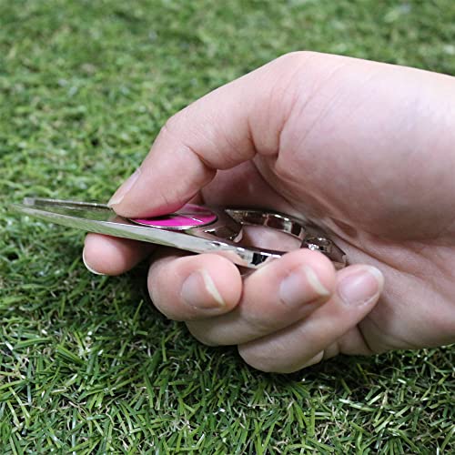 Golf Divot Repair Tool with Ball Marker, A Unique and Multi-Functional Golf Accessory, Nickel - color: Golf club and ball,Black 1
