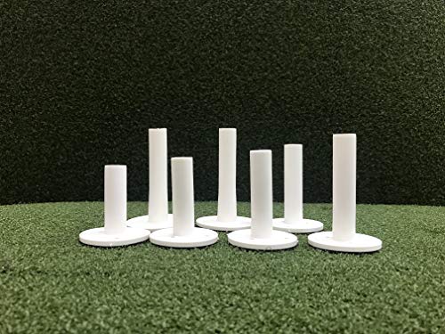 Mixed Set 7 Heights of Golf Practice Mat Tees - Replacement Tee Can Use with Most Golf Driving Range Turf Mats