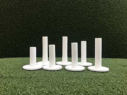 Mixed Set 7 Heights of Golf Practice Mat Tees - Replacement Tee Can Use with Most Golf Driving Range Turf Mats