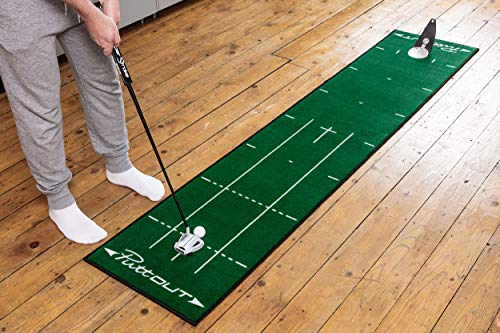 PuttOUT Medium Putting Mat - Perfect Your Golf Putting (7.9ft x 1.6ft)(Green)