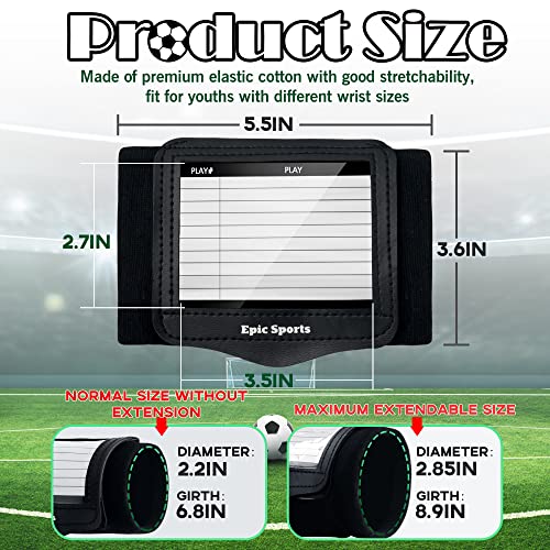 Youth Adult Football Wristbands, Quarterback Playbook Wristband with 3 Compartments, Wrist Coach for Football, Baseball, Softball, All Sports - style: Youth-4 PACK