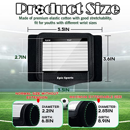 Youth Adult Football Wristbands, Quarterback Playbook Wristband with 3 Compartments, Wrist Coach for Football, Baseball, Softball, All Sports - style: Youth-4 PACK