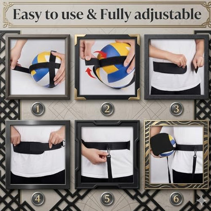 Volleyball Rebound Belt Trainer - Solo Practice Tool, Volleyball Training Equipment Aid to Master Serving Spike, Serve, Set & Pass Like a Pro - No More Ball Chasing, Volleyball Trainer Gift - color: Black