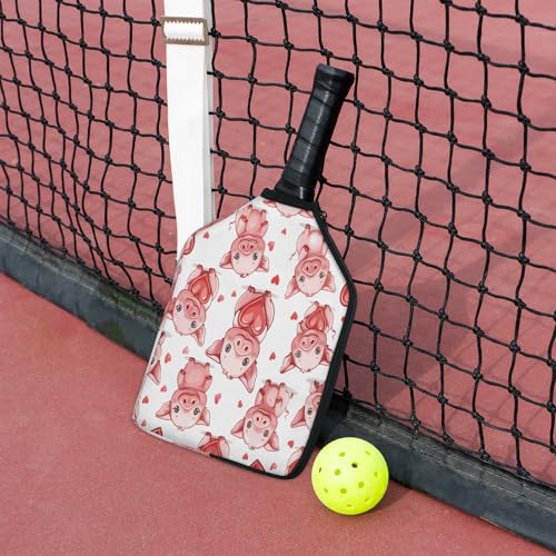 Pickleball Paddle Cover with Pockets and Handle Strap, Racket Sleeve and Ball Holder Organizer, 1 Pcs - color: black