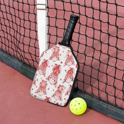 Pickleball Paddle Cover with Pockets and Handle Strap, Racket Sleeve and Ball Holder Organizer, 1 Pcs - color: black
