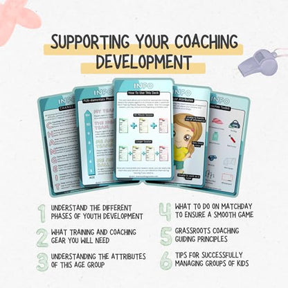 Grassroots Soccer Coaching Cards - Soccer Drills for Kids Aged 5 to 9 - Soccer Coaching Equipment