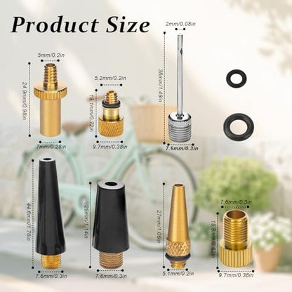23PCS Universal Ball Pump Needle Kit for Basketball Football Bicycle Tires with Multi-Valve Adapter DV AV SV Portable Sports Ball Inflator Accessories