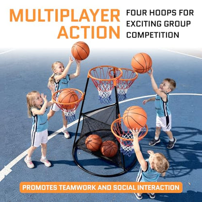 Portable Kids Basketball Hoop with Ball Storage Net – Adjustable Height Indoor & Outdoor Basketball Goal for Toddlers & Kids – Easy Assembly Youth Basketball Set for Backyard, Driveway & Playroom