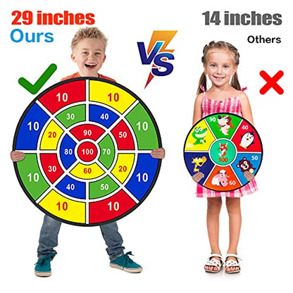 BooTaa 29" Large Dart Board for Kids, Kids Dart Board with Sticky Balls, Boys Toys, Indoor/Sport Outdoor Fun Party Play Game Toys, Birthday Gifts for 3 4 5 6 7 8 9 10 11 12 Year Old Boys Girls - style: 100 Scores +Outer Space