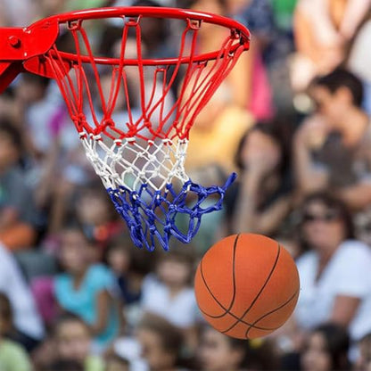 2 PCS Nylon Basketball Hoop Net 8 Loop Standard Durable Basketball Rim Replacement Net Professional Competition Kids Basketball Net White Red Blue - size: 35cm*2
