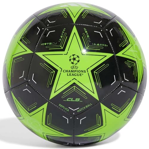 Adidas UEFA Champions League Soccer Ball - color: Solar Green/Black/White/Group Stage 24/25, size: 4